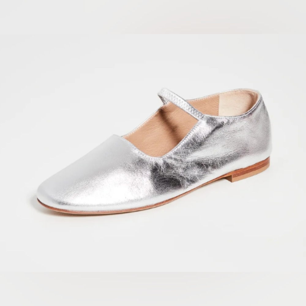 ISO Mansur Gavriel Glove Flat Mary Janes Silver or Gold